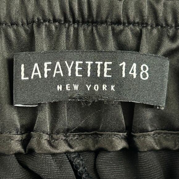 Lafayette 148 Black Velvet Elastic Waist Pull-On Tuxedo Track S Pant MSRP $598 - Picture 4 of 4